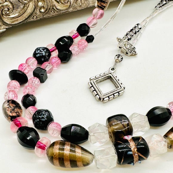 Modern Vintage Venetian Art Glass Bead Necklace - Picture 4 of 17